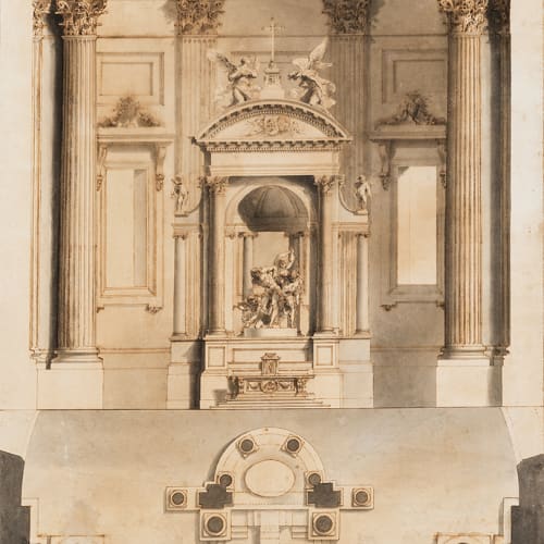 Flaminio Minozzi e Ubaldo Gandolfi, Progetto per altare con gruppo scultoreo raffigurante la Flagellazione, 1735