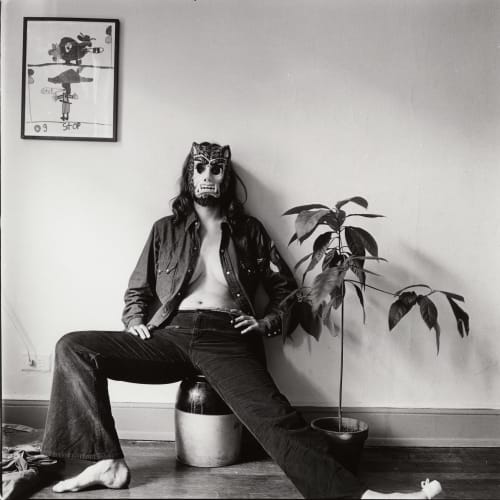 Melissa Shook, self portrait with Werewolf Mask, ca. 1973