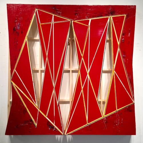 Howard Hersh  Skin Deep 17-4  acrylic on birch and basswood  48 x 48 x 4 inches