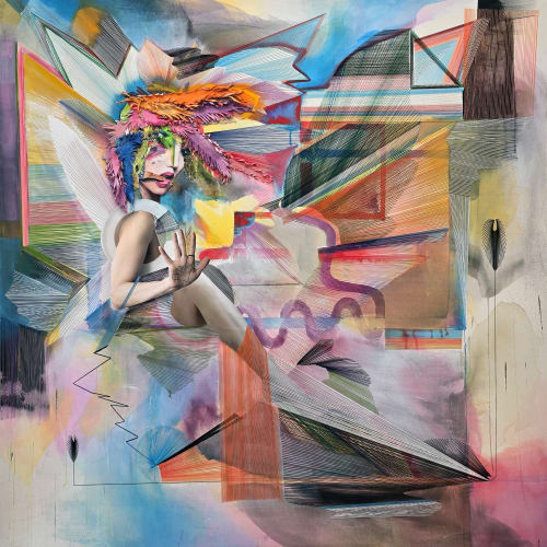 Katrin S. Weidhofer  ULTRAPUNK, 2023  collage  180 x 180 cm (w/h)