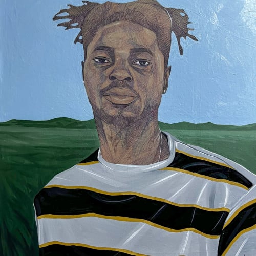 Victor Sonoiki, Portrait of Ayo Joseph, 2023