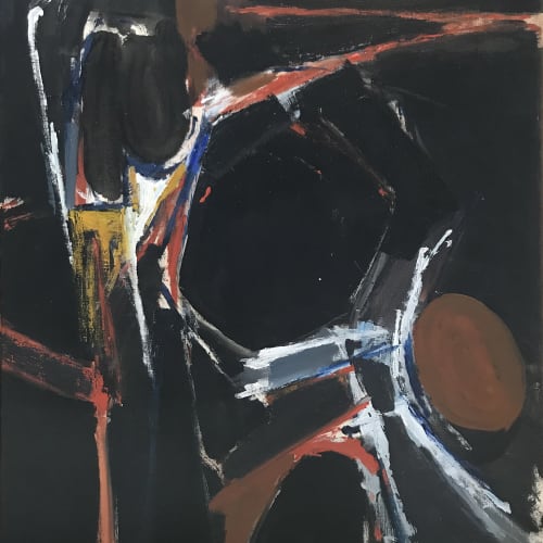 Adrian Heath, Black & lemon abstract, 1960