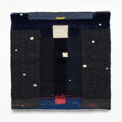 Jana Vander Lee Night Passage, 2020 8/5 linen, wool, acrylic, cotton, viscose, silk, rayon, mohair 17 1/4 x 17 1/2 in (43.8 x 44.5 cm) View work