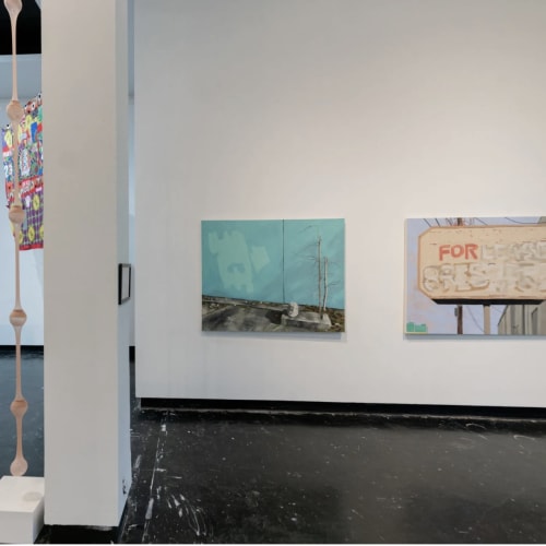 Installation view of "The Big Show." Image courtesy of Lawndale Art Center, Photography by Ronald L. Jones.