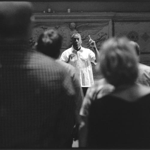 West Village Chorale, Ira Spaulding, conductor, Judson Memorial Church, Washington Square, July 11, 2016 2016, printed 2022 Gelatin silver print with selenium tone Edition of 20 plus 1 artist's proof (WMS012)