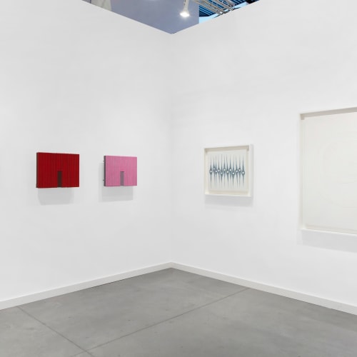 Installation view of Tina Kim Gallery | Booth A9 at Frieze New York (May 18-22, 2022). Photo by Sebastiano Pellion di Persano.