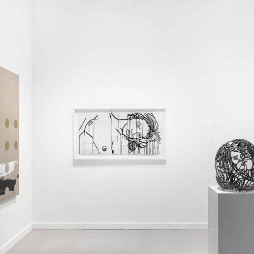 Installation view of Tina Kim Gallery | Booth E2 at Frieze Los Angeles (Feb 17-20, 2022). Courtesy of Tina Kim Gallery. Photo by Sebastiano Pellion di Persano.