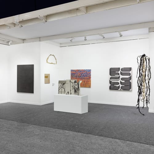 Installation view of Tina Kim Gallery | Booth E09 at FIAC (Oct 20-24, 2021). Courtesy of Tina Kim Gallery. Photo by Sebastiano Pellion di Persano.