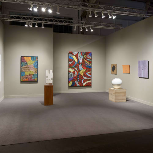 Installation view of Tina Kim Gallery | Booth 101 at FOG Design+Art (January 18 - 22, 2023). Courtesy of Tina Kim Gallery. Photo by Johnna Arnold.