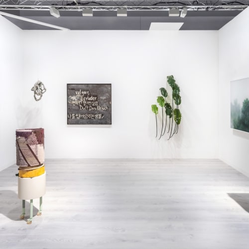 Installation view of Tina Kim Gallery | Booth A46 at Art Basel Miami Beach. Courtesy of Tina Kim Gallery. Photos by Charles Roussel.