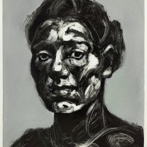 Alison Lambert, Minerva, 2 plate monotype, 30 x 25 cm, 2019