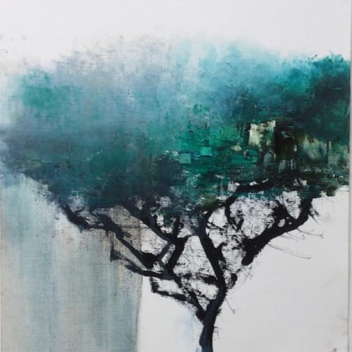 Gareth Edwards, Before the Fall, (Tree 10), oil on paper, 40 x 30 cm, 2022