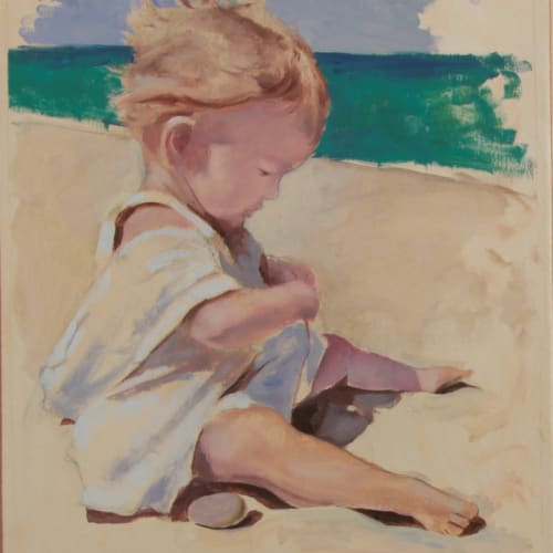 Tomas Watson, Pensive I, oil on sized paper mounted on canvas, 40 x 30 cm, 2024