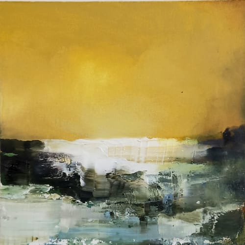 Gareth Edwards, Morning Rush, oil on panel, 30 x 30 cm, 2022