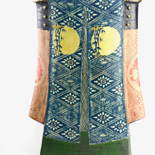 John Bedding, Samurai, Uesugi Kenshin, ceramic, 55 x 37 x 15 cm, 2024