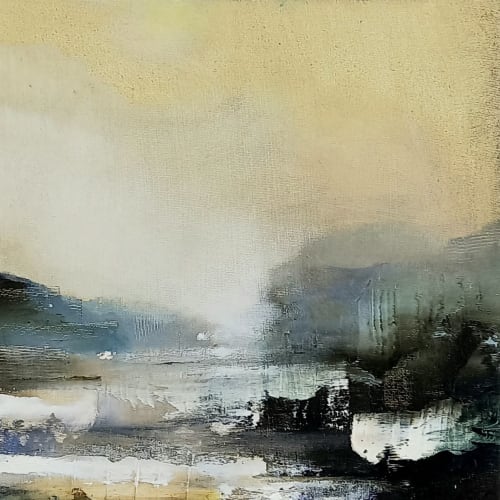 Gareth Edwards, Golden Light, Mounts Bay, oil on panel, 30 x 30 cm, 2022