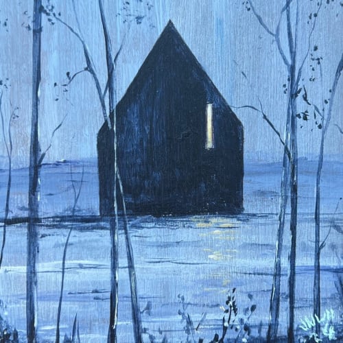 John Hainsworth, No Shade in the Shadows (night), acrylic on board, 10 x 10 cm, 2024