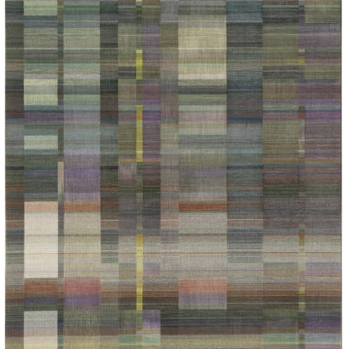 Anne Mette Larsen Winter waltz. No.1, 2023, Tabby weave in three layers, dyed thin and thick paper yarn 116 x 98 cm