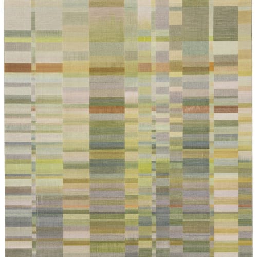 Anne Mette Larsen Winter waltz. No.3, 2023 Signed, dated and titled backside. Tabby in three layers, dyed thin and thick paper yarn 118 x 98 cm 46 1/2 x 38 5/8 in