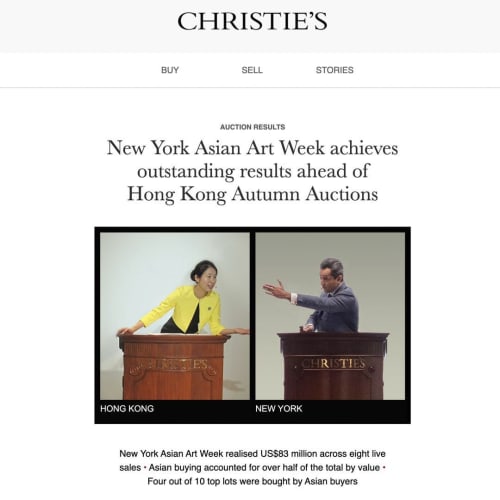 Screenshot of Christie's article