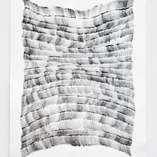 Lynne Tobin, Threads #7, 2024, ink on paper, 48“H x 36”W