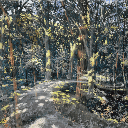 Martin Weinstein, Road Through Oaks, 28 x 28 in