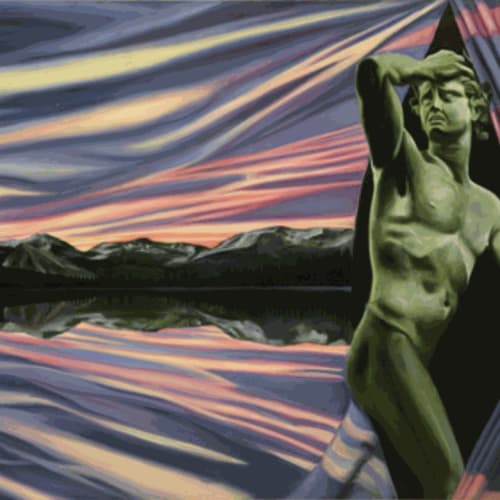 ROBERT MANGO Orpheus Leaving Utah 50" x 74" inches oil on canvas 1994