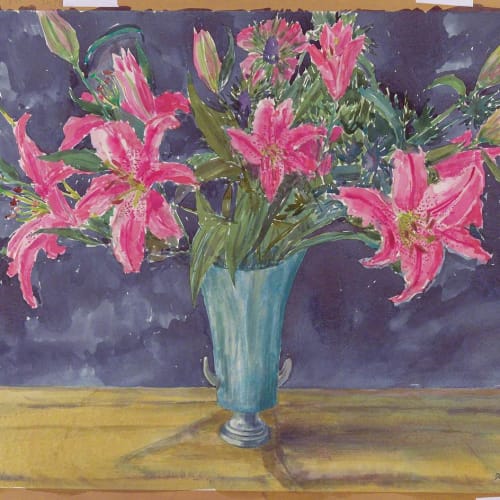 'Lilies in Blue Vase' by David Glück