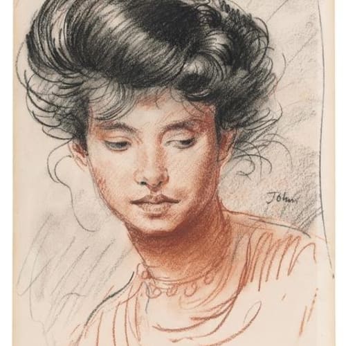 Augustus John, 'Head of a Girl (Edie McNeill)' (1906), private collection