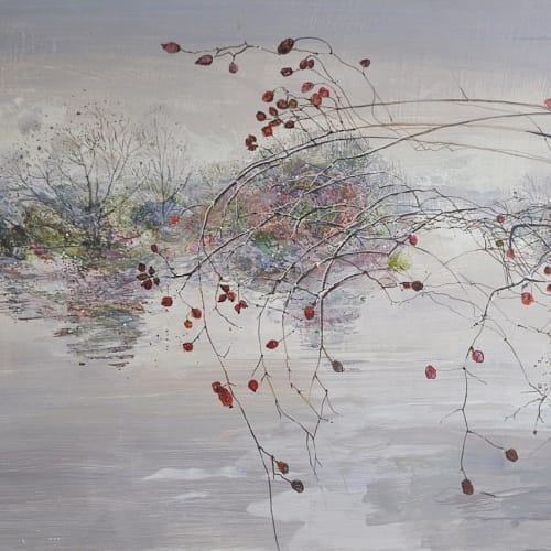 Thicket with Rosehips by Ruth Stage NEAC