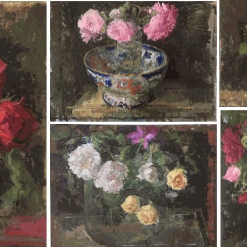 A collection of paintings of roses by Peter Kuhfeld
