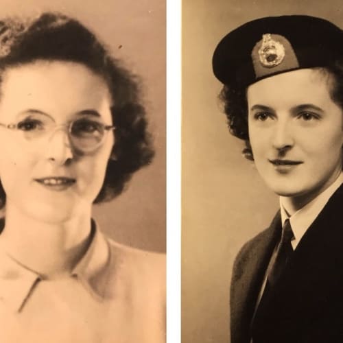 June Berry: Slade student (1942) and in uniform as a Wren (aged 19)