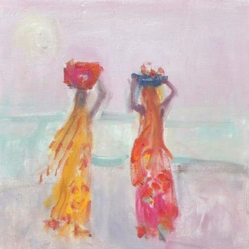 Two ladies carrying