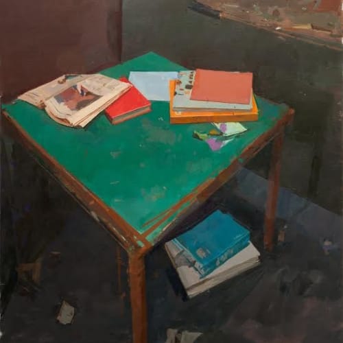 Books on a Card Table by Alex Fowler