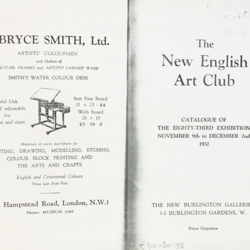Ad for watercolour desk in 1932 NEAC catalogue