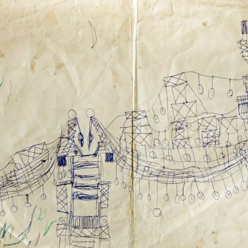 Drawing of the Humber Bridge by Neil aged 6 years old