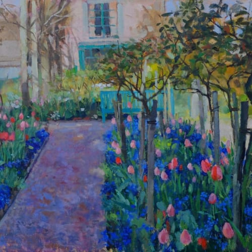 Tulips and Forget-me-nots at Giverny