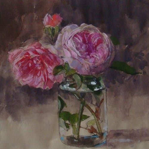 Two Roses in a Jam Jar