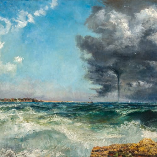 'Waterspout on the Solent' (1954), oil on canvas, 51 x 61 cm, Collection: Cartwright Hall Art Gallery, Bradford, Photo by Paul Carter, © Bradford District Museums and Galleries / Richard Eurich Paintings