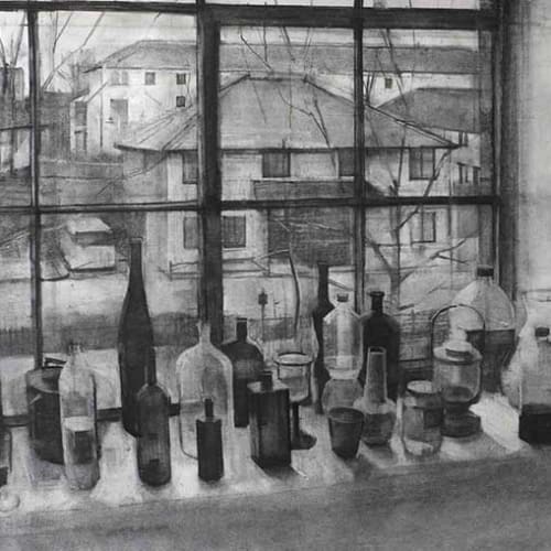The Bowyer Drawing Prize: "Study for Bottles and Buildings" by Jason Line
