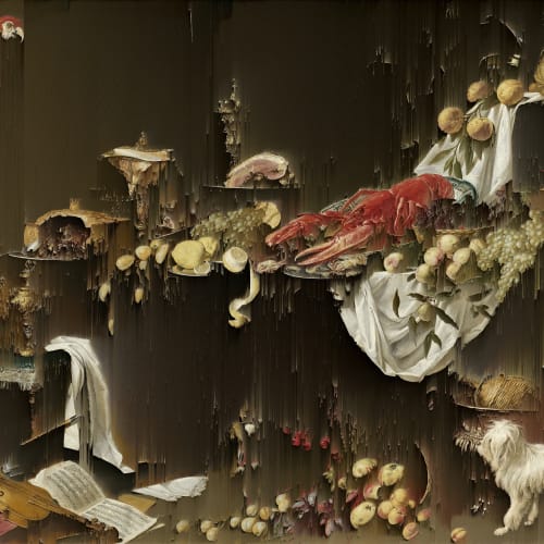Gordon Cheung, Banquet Still Life (after Adriaen van Utrecht, 1644), 2016, Video animation 6 minute loop