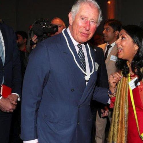 With Prince Charles at the Illuminating India: 5000 years of Science and Innovation exhibition, Science Museum, 2017