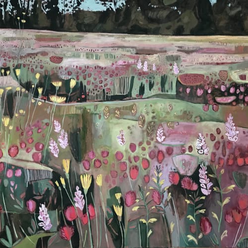 Orchids and Red Clover, oil on canvas, 150 x 200cm