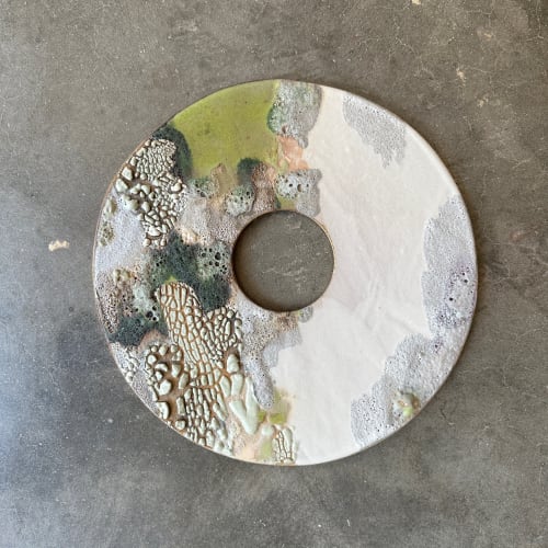 Green Jade Bi stoneware and glazes 12 in diameter (RL009)