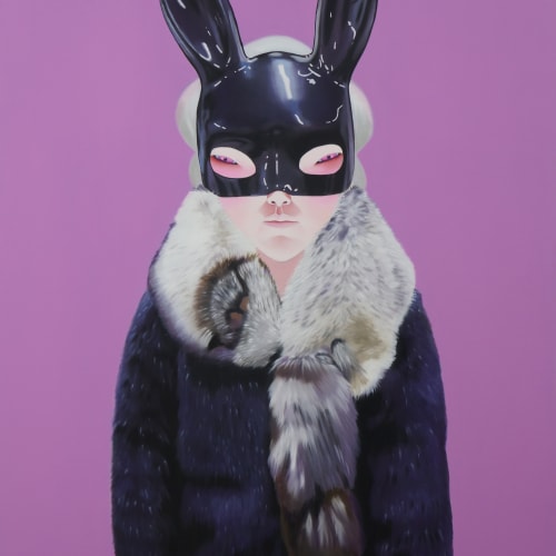 Lee So Yeun Black Mask, 2024 Oil on canvas 130 x 97 cm
