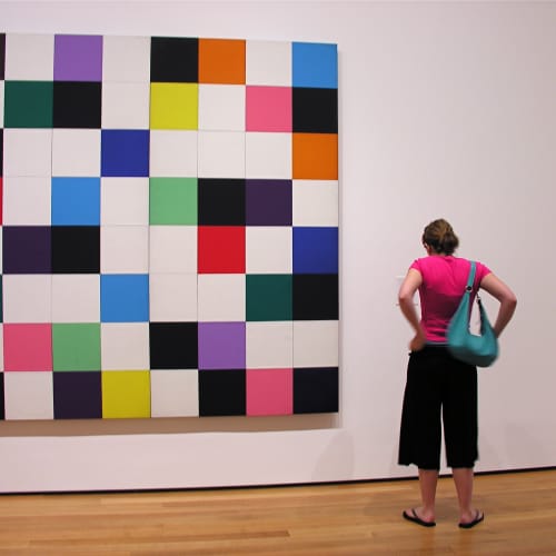The Museum of Modern Art, Ellsworth Kelly. (American, born 1923). Colors for a Large Wall. 1951. Oil on canvas, sixty-four panels, 7' 10 1/2" x 7' 10 1/2" (240 x 240 cm). Photo by annulla is licensed under CC BY-SA 2.0. Taken on July 24, 2005