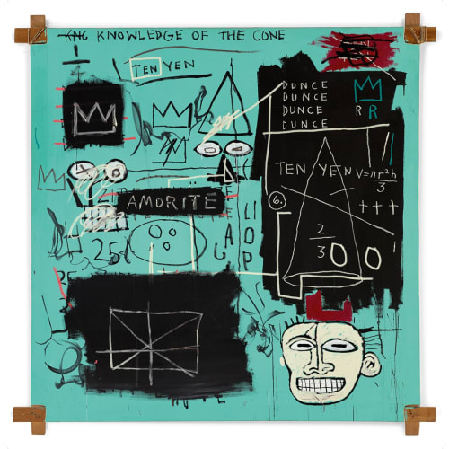 Jean-Michel Basquiat Equals Pi, 1982 Acrylic and oilstick on canvas 72.0 in × 72.0 in