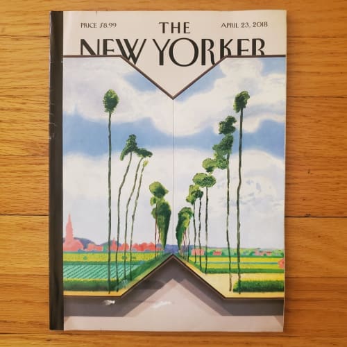 Sotheby’s announced that Hockney’s painting Tall Dutch Trees After Hobbema (Useful Knowledge) will be offered at its Spring auction. The painting, which is one of a series of twenty, and was featured on a cover of The New Yorker magazine in 2018.
