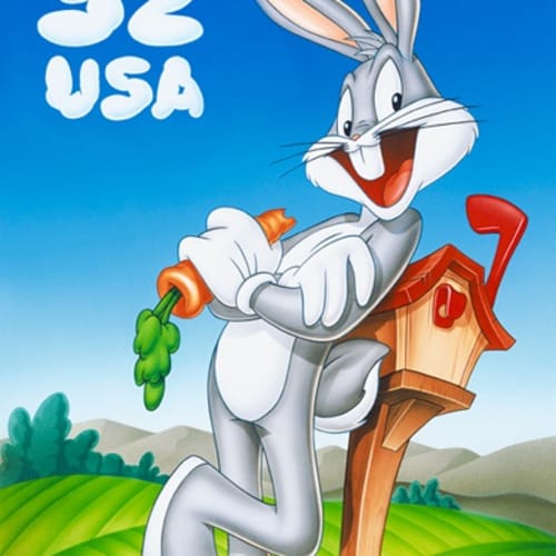 Bugs Bunny appears on a commemorative stamp Designer: Warner Bros. Art director: Terrence W. McCaffrey First day of issue: May 22, 1997