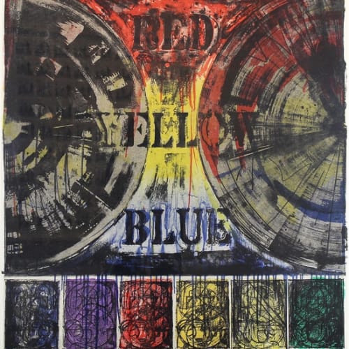 Jasper Johns Untitled Lithograph on paper, 34 1/4 x 30 3/8 inches, Signed: j johns For sale at Surovek Gallery